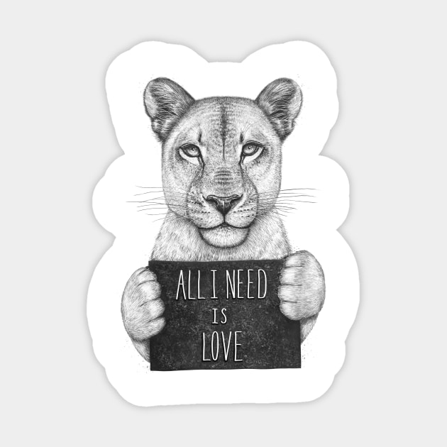 All I need is love Sticker by kodamorkovkart